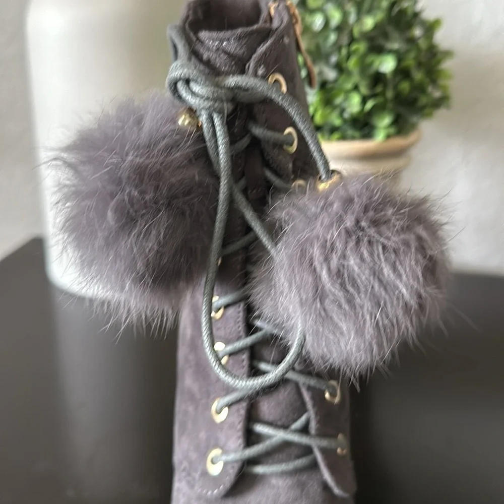 Catherine Malandrino Gray Heeled Booties - Size 6.5 - Picture 5 of 10